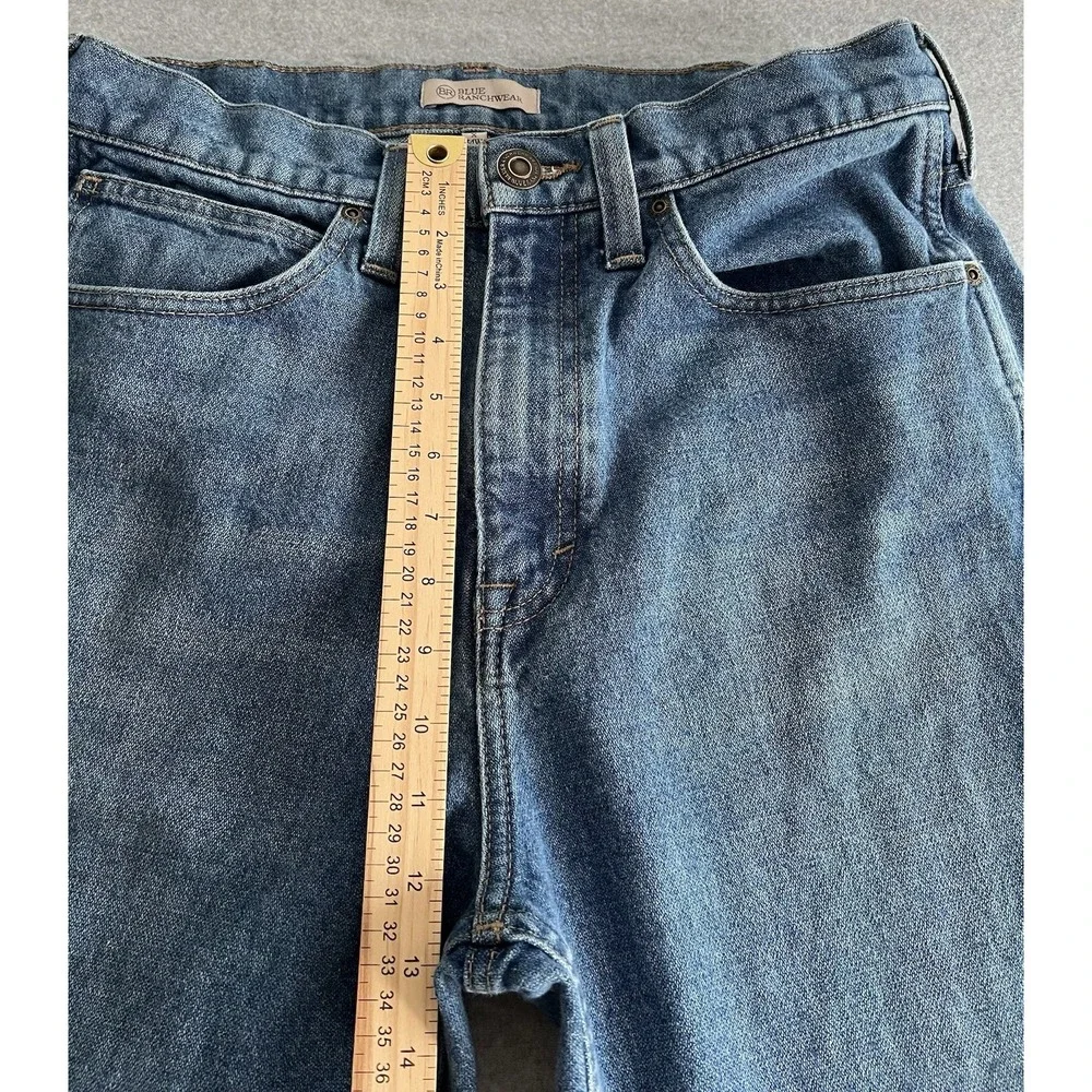 Blue Ranchwear Jeans‎ Mens 34x32 Blue Straight Denim Pants Cowboy Med Wash 32x31